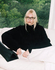 0122stepll Deconstructed Cable Knit Turtleneck Sweater