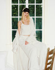 0122stepll Cloud Knit Cardigan, Cami & Wide-Leg Pants Set
