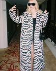 0122stepll Zebra Faux Fur Long Coat