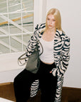0122stepll Zebra Faux Fur Long Coat