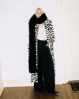 0122stepll Zebra Faux Fur Long Coat