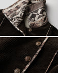 DOINDULGE Structured Corduroy Jacket with Asymmetric Button Line