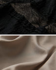 DOINDULGE Layered Sheer Drape Skirt with Lace Panels