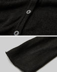 DOINDULGE Asymmetric Drape Long Sleeve Top with Deconstructed Button Design