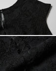 DOINDULGE Asymmetric Lace Cutout Jacquard Top