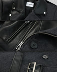 WARDEN EDGE Faux Leather Wool-Blend Overcoat - PINKPARKS