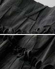 DOINDULGE Asymmetric Smocked Maxi Skirt