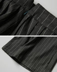 DOINDULGE Pinstripe Deconstructed Layered Skirt-Pants