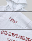 WARDEN EDGE Retro Lettering Print Hoodie + High-Waisted Shorts Set - PINKPARKS