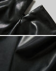 DOINDULGE Paneled Faux Leather Maxi Skirt with Stud Detail