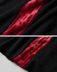 DOINDULGE Contrast Velvet Panel Long Sleeve T-Shirt
