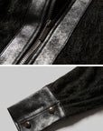 DOINDULGE Faux Leather Trimmed Fuzzy Top