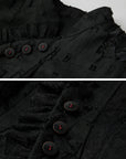 DOINDULGE Textured Asymmetric Blazer with Ruffled Edge and Fitted Silhouette