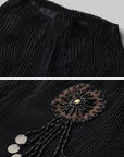 DOINDULGE Sheer Pleated Layered Top with Strapless Inner Bustier