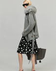 0122stepll Plush Wool Collar Belted Knit Jacket