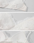 Rase le sol Draped Collared Top & Lace Bralette Two-Piece Set