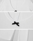 ROVENTE Scoop Neck Long Sleeve Tee & Lace Bra Set