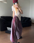 Rase le sol Washed Velvet-Feel Wide-Leg Track Pants
