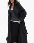 0122stepll Oversized Belted Long Wrap Coat