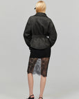0122stepll Washed Suede Belted Biker Jacket