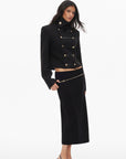 0122stepll High Collar Cropped Military Jacket