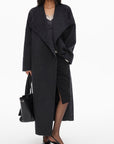 0122stepll Oversized Belted Long Wrap Coat