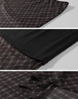 0122stepll Sheer Checkered Mesh Midi Skirt