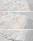 WARDEN EDGE Off Duty Graphic Sweatshirt & Lace Ruffle Mini Skirt Set