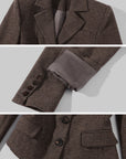 WARDEN EDGE Sculpted-Waist Check Blazer with Structured Shoulders