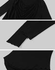 Rase le sol Asymmetric Draped Long-Sleeve Top