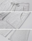 IAMXIAA Low-Rise Drawstring Wide Leg Sweatpants