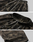 ROVENTE Pantalon camo à jambes larges et cordon de serrage