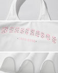 WARDEN EDGE Rhinestone Logo Halter Tank Top - PINKPARKS