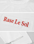 Rase Le Sol 자수 레터링 긴팔 티셔츠