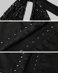 ROVENTE Halter Sequin Corset Top - PINKPARKS