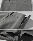 ROVENTE Grey Tailored Low-Waist Mini Skirt for Urban Chic Style