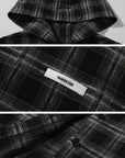 WARDEN EDGE Plaid Hooded Shirt Jacket with Matching Plaid Tube Top Set