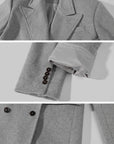 ROVENTE Double-Breasted Belted Blazer with Sculpted Shoulders & Peak Lapels