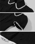 Rase le sol Lace Trim Fitted Top & Layered Mini Skirt Set