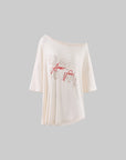 Rase le sol Amor Fati Off-Shoulder Oversized T-Shirt