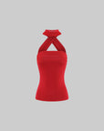 Rase le sol Scarlet Cross-Halter Tube Top