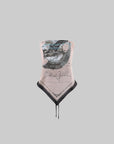0122stepll Sculpted Asymmetrical Tube Top with Graphic Print