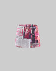0122stepll Barbie World Newspaper Print Mini Skirt