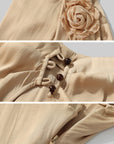 ROVENTE Draped Backless Rose Maxi Dress - PINKPARKS