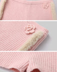 DreamyNerd Cozy Knit Hoodie & Shorts Set in Baby Pink
