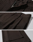 ROVENTE Pinstripe Wide-Leg Trousers with Pleated Front and Tailored Waist