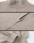 WARDEN EDGE High Neck Oversized Half-Zip Sweater - PINKPARKS