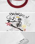 WARDEN EDGE Graffiti Puppy Graphic Cropped Tee - PINKPARKS