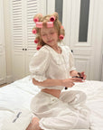 Rase le sol Crinkled Lace Lounge Set