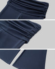 IAMXIAA Y2K Backless Halter Top & Low Rise Ruched Flare Pants Set